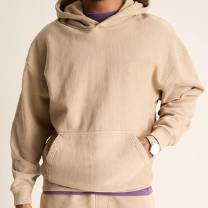 Washed Men's Hoodies 100% Cotton Hoodie for Men Custom Sweatshirt With Hooded Organic Fleece Mens Sweatshirts - Product Image 4