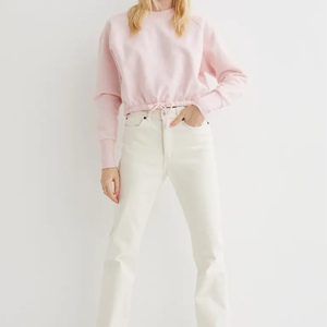 La más Popular sudadera de mujer de alta calidad Jersey cómodo con hombro caído Nueva llegada Diseño de impresión informal Logotipo frontal - Product Image 2