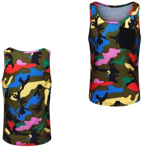 Vêtements de sport pour hommes, débardeurs sans manches grande taille, entraînement, impression par transfert thermique, coton tricoté extensible personnalisé, respirant, style urbain - Product Image 4