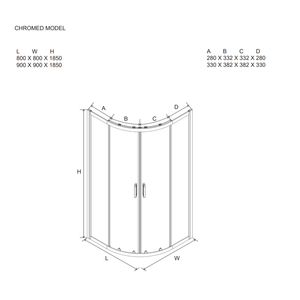 Box Doccia Semicircolare Genova 90x90 cm Vetro Opaco 6 mm Koricini - Product Image 6
