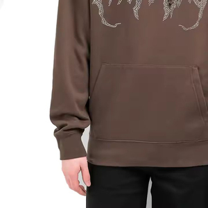 Sweat-shirts à capuche en polaire pour hommes, de qualité supérieure, design tendance, avec strass, cordon de serrage, écologiques, séchage rapide, OEM - Product Image 3