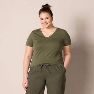 Serene Women <b>Summer</b> <b>Tshirt</b> Soft Layer Fresh Air Plus Size Flow Relax Drape Stretch Breathable Eco-Friendly Slim Fit Smooth Feel - Product Image 1