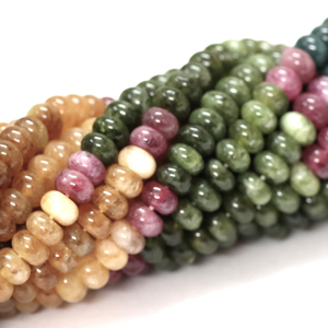 ลูกปัดทัวร์มาลีนควอตซ์ทรงรอนเดลล์เรียบสวยงาม ขนาด 15 นิ้ว 7-8 มม. ลูกปัดพลอยทัวร์มาลีนควอตซ์เรียบ คุณภาพ AAA - Product Image 5