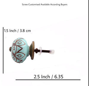 Boutons en céramique de fleur antique industrielle et poignées de tiroir en laiton pour armoire, cuisine, commode, chambre à coucher - Product Image 3