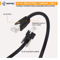Câble de caméra de vision industrielle GigE (CAT 6), connecteurs RJ-45, avec vis pour une stabilité à haute vitesse
