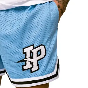 Pantalones Cortos de Baloncesto Personalizados de Moda para Hombre, Cintura Alta, de Malla, para Entrenamiento de Verano, Diseño Liso, Doble Capa - Product Image 6
