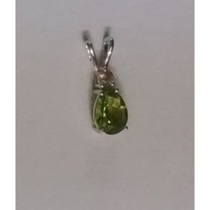 Pendentif Shah Gems en argent sterling 925 pour femmes, péridot naturel et topaze blanche en forme de goutte d'eau - Product Image 1