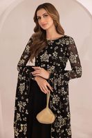 Ağır sahte Georgette kadın tasarımcı Saree takım siyah şık Pleats taklidi nakış el yapımı pakistan Salwar Kameez