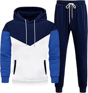 Survêtement en molleton lourd 100% coton bleu personnalisé pour hommes, ensemble de sweat-shirts et de pantalons de survêtement, fabricant de survêtements - Product Image 1