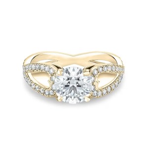 Anillo de compromiso Infinity con diamantes cultivados en laboratorio de corte brillante redondo de 0.80 ct F-VS2, oro macizo de 14K, para amantes de la joyería. - Product Image 3