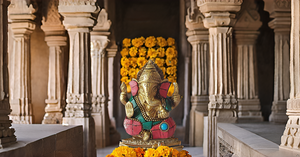 Modern Brass Lord Ganesha Statue Idol for Religious Home Decor for Pooja <b>Mandir</b> Office Table Weddings Birthdays for Diwali - Product Image 4