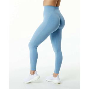 100% coton et tissu taille haute femmes Legging mince moins bleu clair femmes Sexy personnalisé à la mode Street Wear femmes Leggings - Product Image 3
