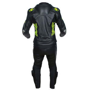 Traje de carreras de cuero de alta visibilidad para motocicleta y protección contra impactos a prueba de viento automático para uso en la calle Ropa de carreras reflectante - Product Image 6