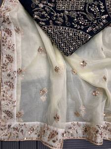 Saree en organza doux de concepteur indien magnifique Saree de travail Zari et Sequnce pour les femmes vêtements de mariage saree sari shari - Product Image 5