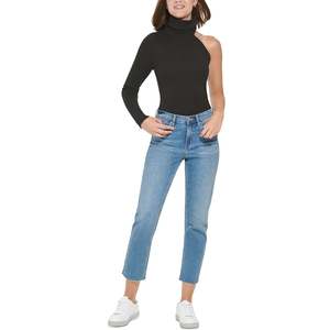 Top a collo alto monospalla da donna Calvin Klein Jeans, nero, taglia media - Eleganti top in maglia - Product Image 1