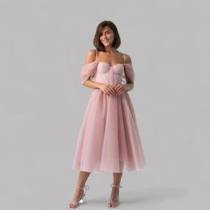 strapless open back dress English Rose Embroidery Dress main image 1
