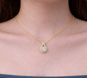 Collier pendentif halo en forme de larme en moissanite VVS 2 CT, bijoux de mariage en argent 925, chaîne en boîte, tempérament simple, perles noires - Product Image 6