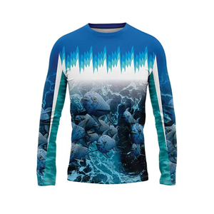 Camiseta de Pesca, Camiseta de Pesca de Alto Rendimiento, Diseño Más Reciente, Logotipo Personalizado, Venta al por Mayor, Ropa de Manga Larga para Hombre, Sublimación - Product Image 1