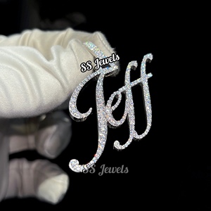 สร้อยคอเพชรมอยส์ซาไนต์สไตล์ฮิปฮอปสั่งทำพิเศษสร้อยคอจี้เงิน VVS ของขวัญสำหรับเธอ - Product Image 1