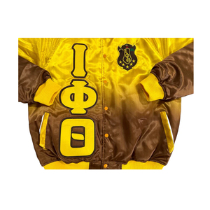 Veste universitaire d'hiver personnalisée Iota Phi Theta, satin sublimé, broderie, imperméable, vêtements grecs de fraternité, hommes - Product Image 2