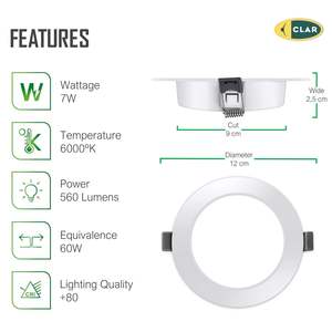 MILO 7W Integrated Driver Recessed LED Ceiling Downlight Premium Product Category LED <b>Bulbs</b> - Product Image 3