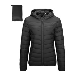 Outdoor Ventures Manteau d'hiver matelassé à fermeture éclair complète pour femmes imperméable à l'eau Veste bouffante à fermeture éclair complète Capuche en coton sur le devant - Product Image 3