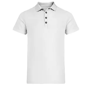 Wholesale Men's White Poly Cotton Polo T-Shirts Soft Fabric All-Season Style, Machine Wash for Durability Best Business Product