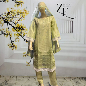 Costume décontracté prêt à porter pour dames avec broderie sur chemise et Dupatta Parfait pour les cadeaux - Product Image 2