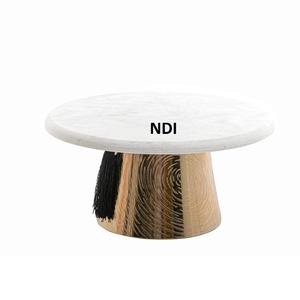 Fournitures pour hôtels et restaurants, décoration pour fêtes de mariage, support pour gâteau en métal antique multifonctionnel personnalisé, dessus en marbre - Product Image 1