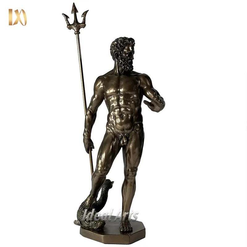 Casting Western décor maison chiffres sculpture en métal grec bronze neptune statue