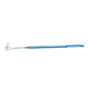 Rétracteur de couvercle en acier inoxydable ophtalmique de qualité chirurgicale 6.5 pouces Taille 3 15mm Poignée enduite bleue Rétracteur de couvercle manuel Desmarres - Product Image 4