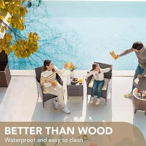 Ensemble de meubles en rotin d'extérieur Homall avec 2 chaises et une table pour balcon - Product Image 4