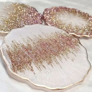 Posavasos de resina de lujo de Zehra Industries, alfombrillas y almohadillas redondas personalizadas hechas a mano de gran calidad con colores únicos almacenados - Product Image 1