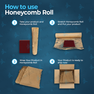 Honeycomb <b>Roll</b> | 15" X 100 M <b>Paper</b> Packaging <b>Roll</b> | Flexible Eco-Friendly & Recyclable Lightweight Cushioning Protective <b>Wrap</b> - Product Image 4