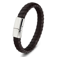 Bracelets en macramé vintage en gros MenneM, hommes, acier inoxydable et fermoir magnétique, simples, décontractés, cadeaux, bracelets