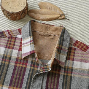 Customized Anti-Wrinkle Breathable Wool/Cotton/Polyester Flannel Men's Casual Long Sleeve <b>Shirts</b> - Product Image 6