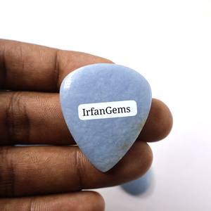 คริสตัลบำบัดแบบแฮนด์เมดจากธรรมชาติของ angelite มีลักษณะสวยงามมากทรงหลวมเรียบลื่นในทุกขนาดรูปทรงคริสตัลแองกีไลท์จากธรรมชาติทั้งหมด - Product Image 4