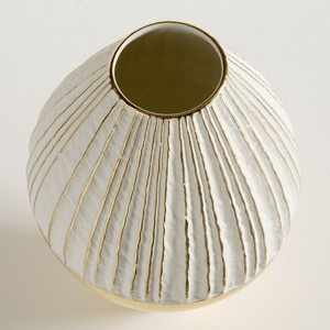 Grand vase à fleurs décoratif de couleur or avec design moderne, vaisselle en métal et incrustation d'os de qualité supérieure pour l'Inde - Product Image 3