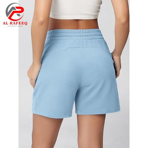 Shorts Deportivos de Mujer con Cintura Alta Elástica, Transpirables, de Felpa, con Cordón Ajustable, Ajustados, de Spandex/Poliéster - Product Image 6