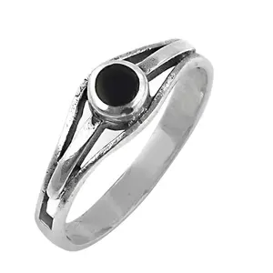 "Handmade Rhodium-Plated 925 <b>Silver</b> Boho Onyx <b>Ring</b> for Women" - Product Image 3