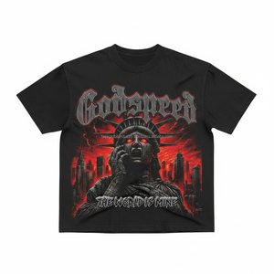 T-shirt streetwear ample et épais de haute qualité, écologique, avec impression personnalisée, en coton lourd, coupe courte, motif graphique pour homme - Product Image 1