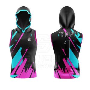 Ropa deportiva de equipo para hombres Sudadera con capucha sin mangas personalizada 7on7 Bandera Fútbol Sudadera con capucha sin mangas transpirable - Product Image 2