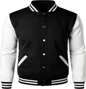Chaqueta de béisbol universitaria de lana personalizada de fábrica 2024, cuello levantado, capucha para hombre, Letterman, mezcla de algodón corta para la escuela, personalizable - Product Image 1