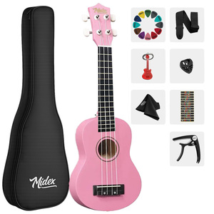 23 Inch Pink Concert Ukulele <b>Kit</b> with Bag, Strap, Picks & Method <b>Book</b> | Midex UKX-233PK - Product Image 1