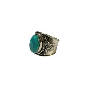 Wholesale 925 Sterling Silver Handmade Women's Statement <b>Ring</b> Classic Style <b>Turquoise</b> Gemstone Bezel Setting Wedding Party - Product Image 2