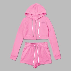 Ensemble de survêtement pour femmes en deux pièces, sweat-shirt court personnalisé, survêtement de sport pour femmes, jogging, survêtement d'été, vêtements pour femmes - Product Image 5