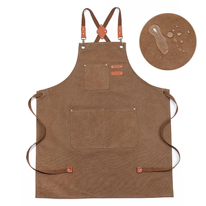 High Quality Washable Professional Chef <b>Aprons</b> Canvas & Leather Multi-pocket Adjustable <b>Kitchen</b> <b>Apron</b> Custom - Product Image 3