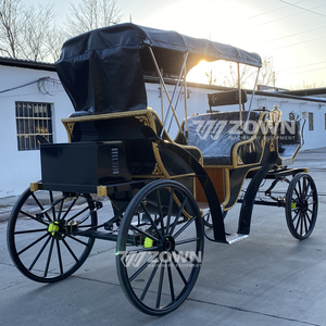 รถม้าโบราณแบบคลาสสิก 4 ล้อ 2 แถว สไตล์วิคตอเรียน สำหรับงานแต่งงาน ท่องเที่ยว รถม้าซินเดอเรลล่า สำหรับ 4-6 คน - Product Image 4