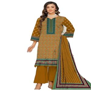 Inde et Pakistan Salwar Kameez Vêtements pour vêtements d'hiver Robes pour dames Tissu de qualité à l'exportation Tissu en lin de très haute qualité - Product Image 1