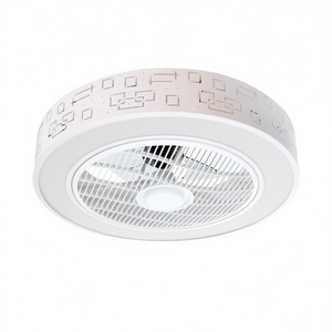 Ventilateurs de plafond LED blancs de 55 cm avec lumière - Product Image 2